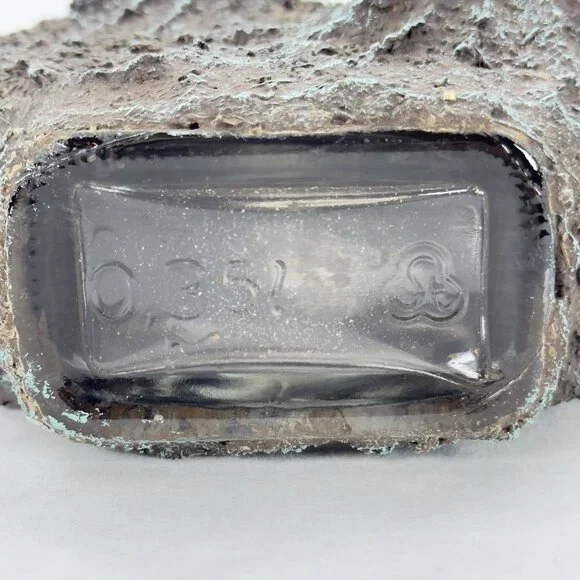 Vintage Austrian Decanter Glass Bottle Scenic Linz Tree Bark Design Cork Stopper - Picture 9 of 12